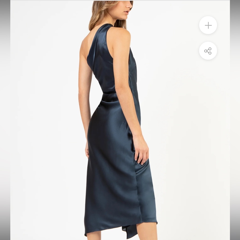 Michelle Mason silk midi dress in slate